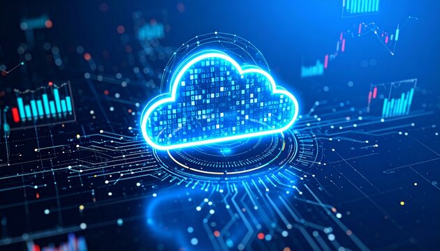 cloud 3D , abstract technology background - Powered by Adobe