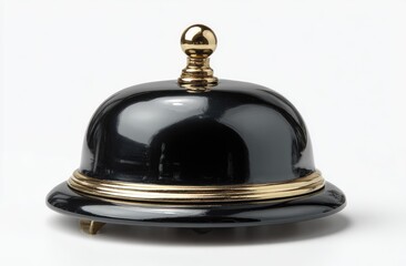 Polished black bell with gold accents