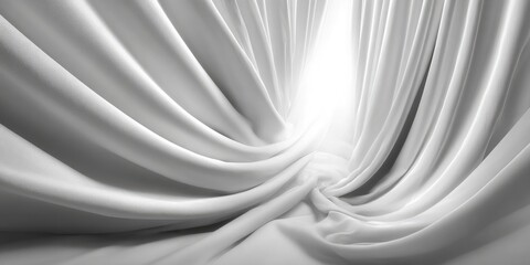 Obraz premium Draped white fabric, soft folds, light