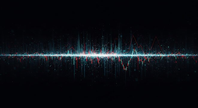 Abstract Data Visualization with Glowing Lines and Dynamic Color Patterns - Powered by Adobe