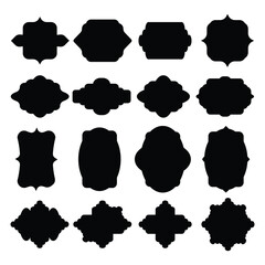 collection of vintage label and badge shapes. black vector templates for patches, insignias, and overlays illustration design elements