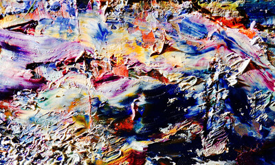 Abstract art background . Hand painting artwork on canvas .