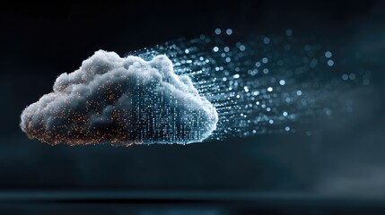 Cloud data transfer, abstract, digital