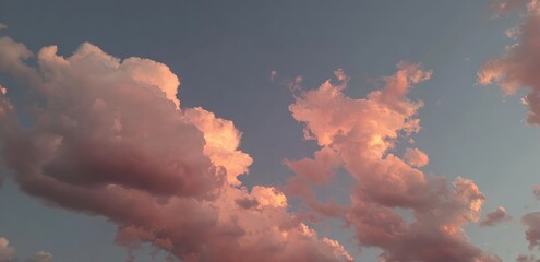 Pastel pink clouds in a soft sky