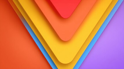 Layered, vibrant triangles in a rainbow of colors