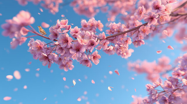 Perspective Cherry Blossom Close-Up with Bokeh
