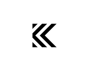 Abstract letter K logo design template. Dynamic linear  monogram symbol. Premium business icon logotype.