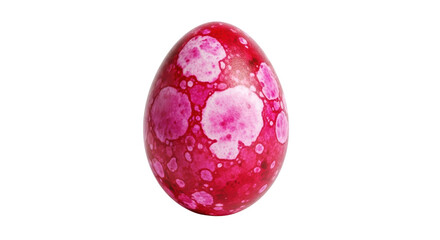 Isolated Red Easter Egg with White Spots on White Background