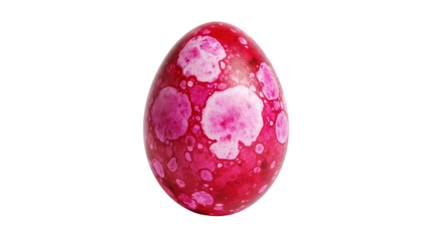 Isolated Red Easter Egg with White Spots on White Background