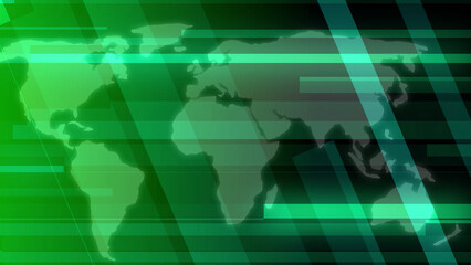World Map with Green Digital Overlay global earth