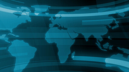 World Map with Cyan Digital Overlay global earth