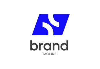 Blue letter N logo with transparent background
