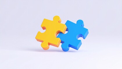 Obraz premium Anime-style 3D puzzle sculpture symbolizing communication 