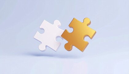 Obraz premium Anime-style 3D puzzle sculpture symbolizing communication 