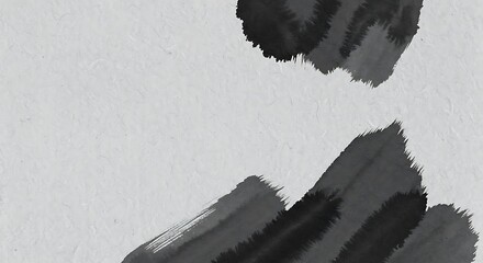 Elegant ink brush strokes on textured paper create a serene, modern artistic background