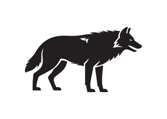 Wild wolf silhouette vector illustration