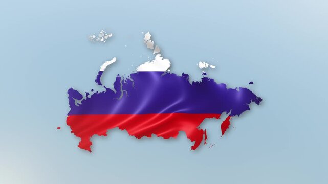 Russia country Flag Hoisting and Zoom to reveal the Country Border Map with Waving Flag Intro which is useful for news, political events, sports intros and presentation.