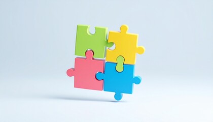 Anime-style 3D puzzle sculpture symbolizing communication