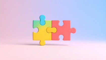 Anime-style 3D puzzle sculpture symbolizing communication