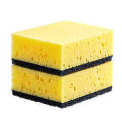 Two-Layered Sponge Isolated On White Background: A close-up view of a clean, two-layered cleaning sponge, ready to tackle household chores, embodying the essence of simplicity and effective utility.