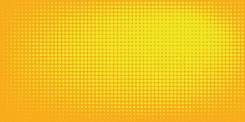 Fototapeta premium Dots halftone yellow and dark blue color pattern gradient grunge texture background.