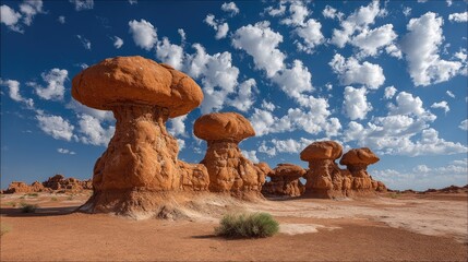 Red rock formations under a vast sky