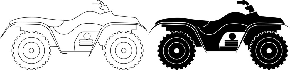 side view all-terrain vehicle ATV icon set © Sutana