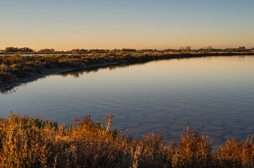  sunset over the lagoon, Po river delta, Comacchio, Ferrara, Italy