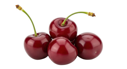 Isolated Group of Four Cherries