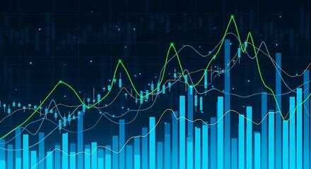 Naklejka premium Stock Market Data Visualization Analyzing Financial Trends and Growth