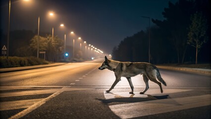 dog on the road