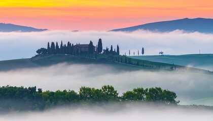 Misty Tuscan landscape at dawn (9)
