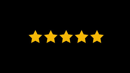 Five Yellow Stars on Black Background gold rating
