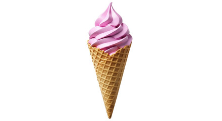 Isolated Pink Ice Cream Cone