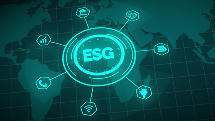 Global ESG Environmental Social Governance Concept