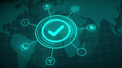 Global Network of Business and Technology Icons connection © Stock motion CK