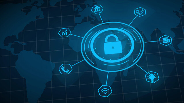 Global Network Security and Data Protection Concept