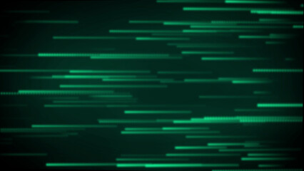 Green digital data streams with motion blur abstract