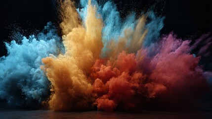 An awe inspiring explosion of vibrant Holi colors dancing in mid air a celebration of life and joy