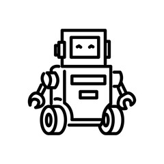 Fototapeta premium robot icon vector, line style icon