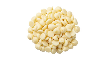 Isolated Pile of White Chocolate Chips