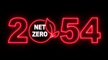 Net zero emissions by 2054 to change climate and net zero greenhouse gas emissions target. Sustainable development and green business concept. Climate neutral long term strategy 2054 with net zero.4k