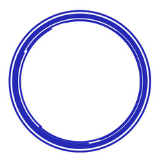 Blue circle metalik frame ilustration icon 
