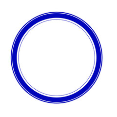 Blue circle metalik frame ilustration icon 