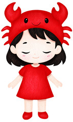 Cute Zodiac Signs Watercolor Collection. Adorable Horoscope Characters in Watercolor Style