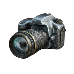 Fototapeta premium Realistic Wildlife Photographer Camera Isolated on Transparent Background