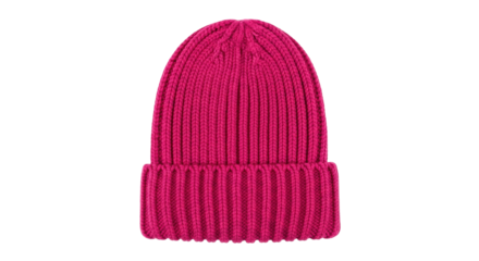 Isolated Knitted Pink Beanie Hat