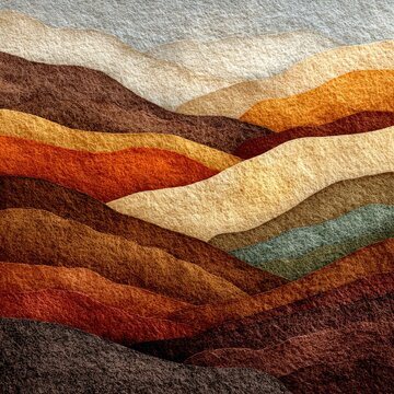 Layered hills in warm earth tones