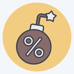 Icon Tax Deadline. related to Taxes symbol. color mate style. design editable