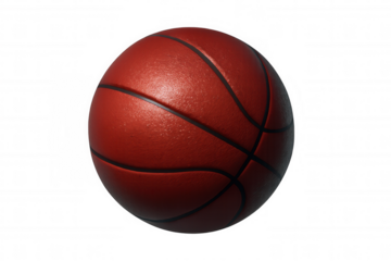 Photorealistic 3d rendering of a rotating basketball on a transparent background, perfect for sports-themed projects